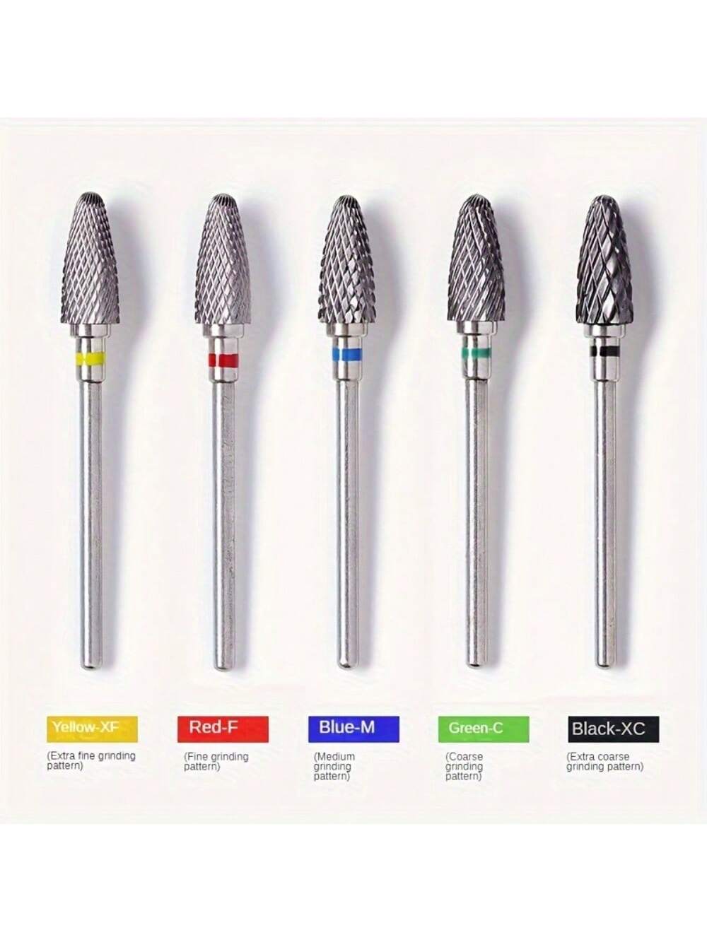 Nail Art Full Color - 1 of 5 STKS/SET Wolfraamcarbide Nagelpolijstbits