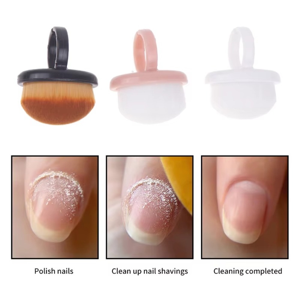 Nail Art For Men - Verstelbare ovale nagelkunststofborstel Gelstofreiniging Plastic ringvormige