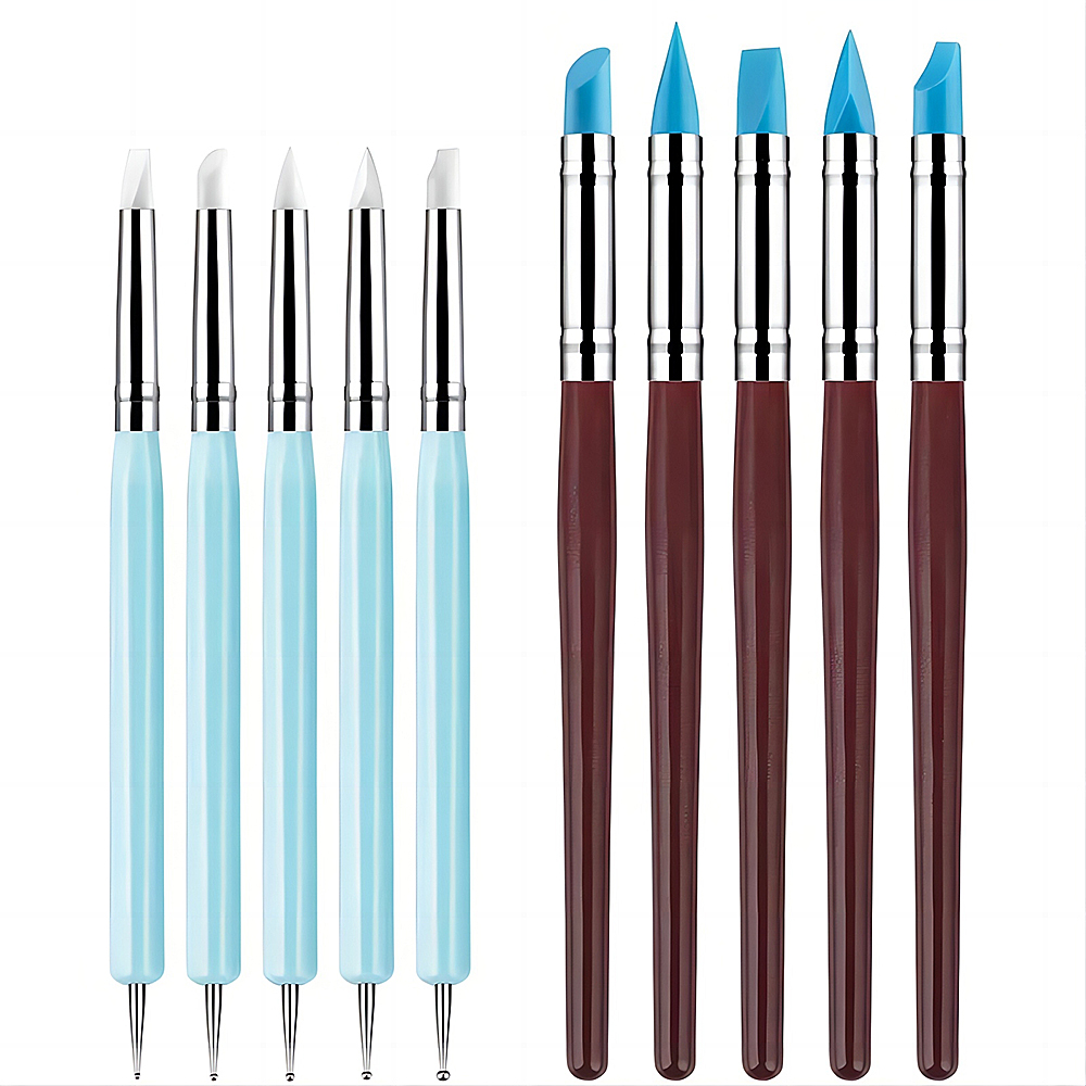 Nail Art Sch - 5/10 Stuks Siliconen Klei Beeldhouwen Gereedschap