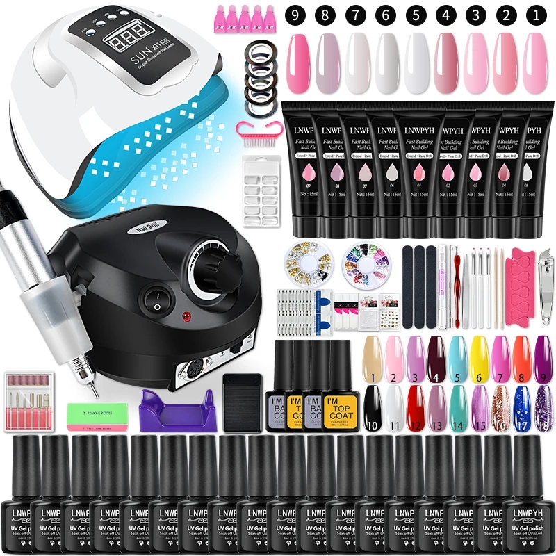 Nail Art Full Color - Gel Nagellak Set Poly Nagelgel Kit
