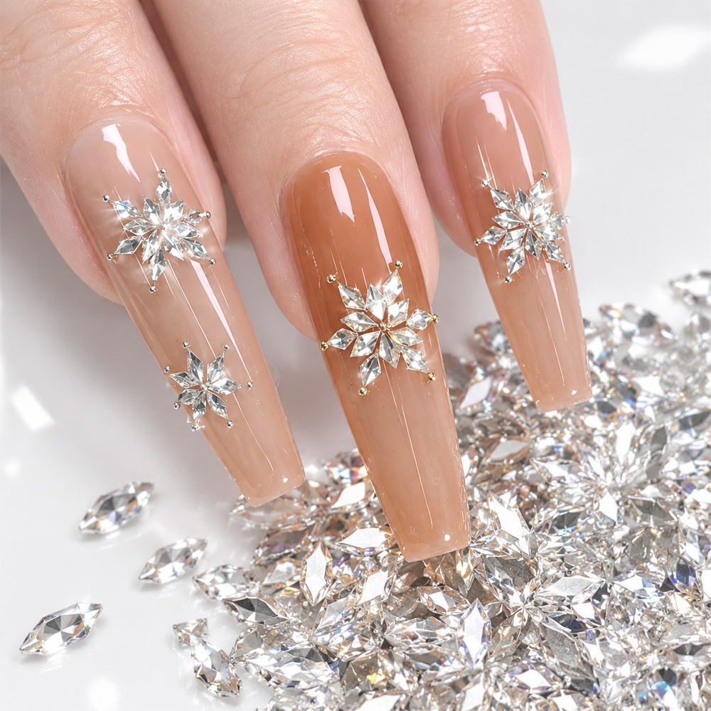 Nail Art Viral - INS Virale Nagelsteentjes Sneeuwvlok Ruit Zirkoon