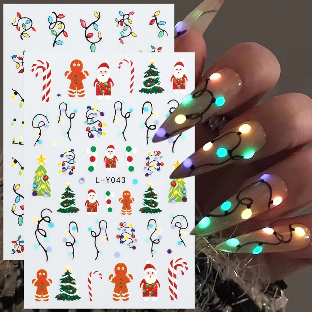 Nail Art For Men - Lichtgevende lantaarns Kerst Nail Art Stickers