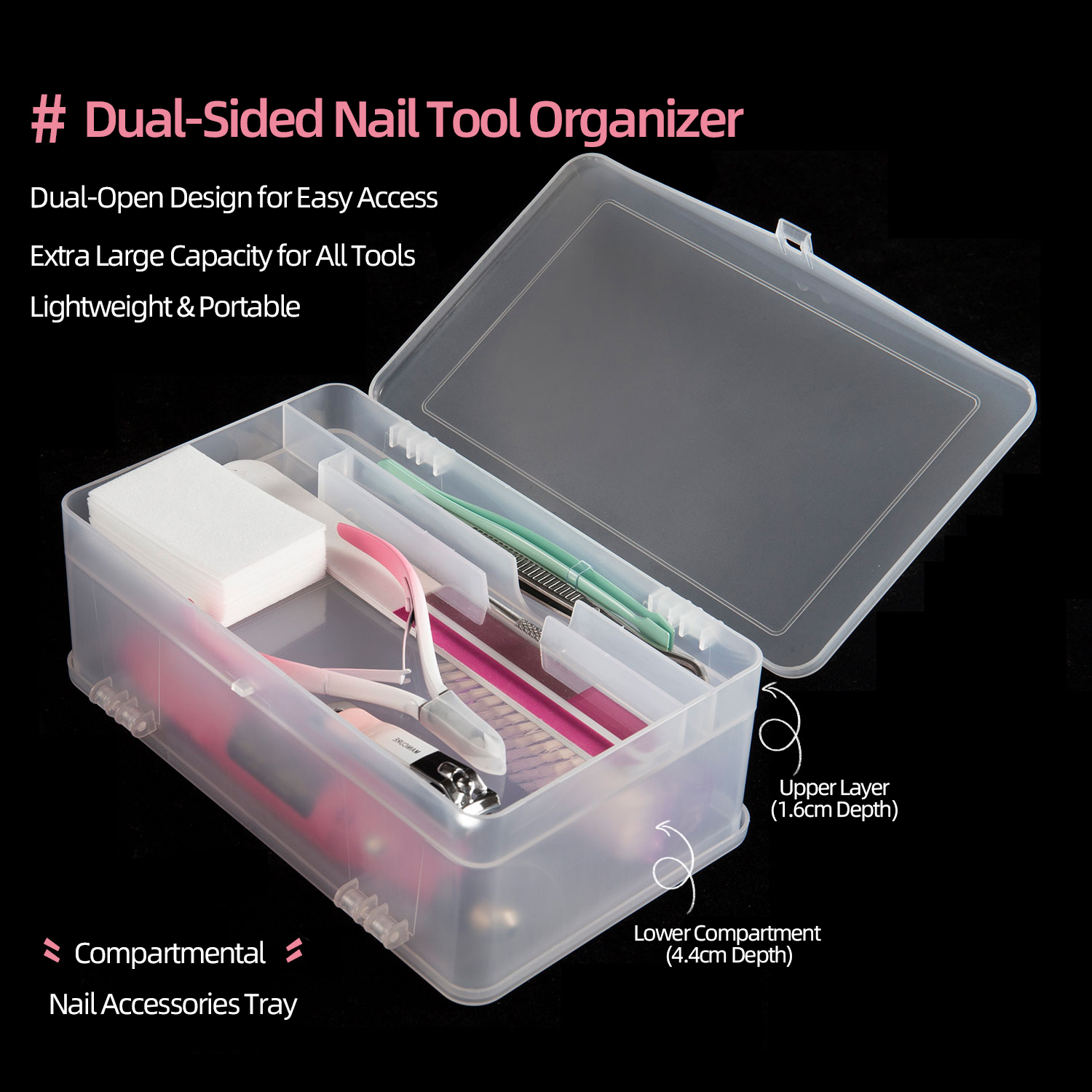 Dual-Open 2-Tier Super Capacit - Nail Art Sch recensie en prijs