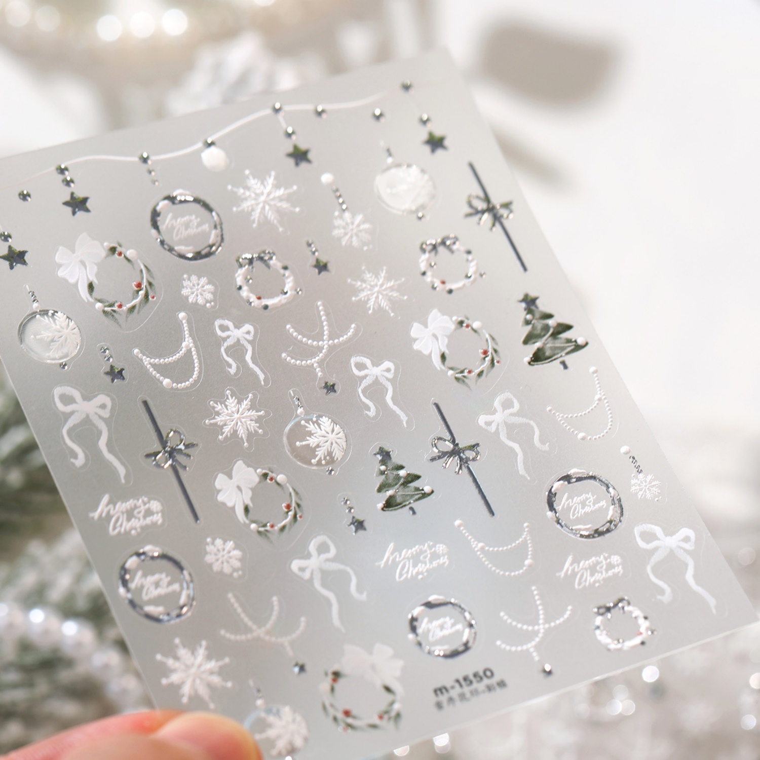 Zilverfolie Kerst 5D Nagelstic - Nail Art Xmas Tree recensie en prijs