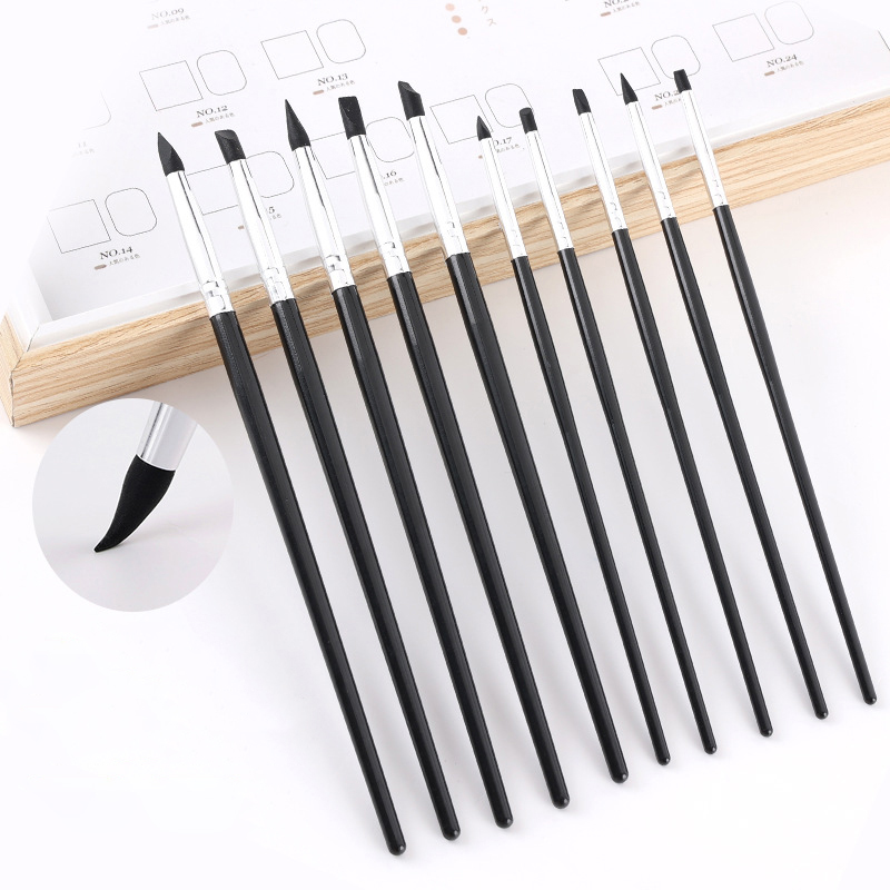 5 stuks siliconen borstelpenne - Nail Art Sch recensie en prijs
