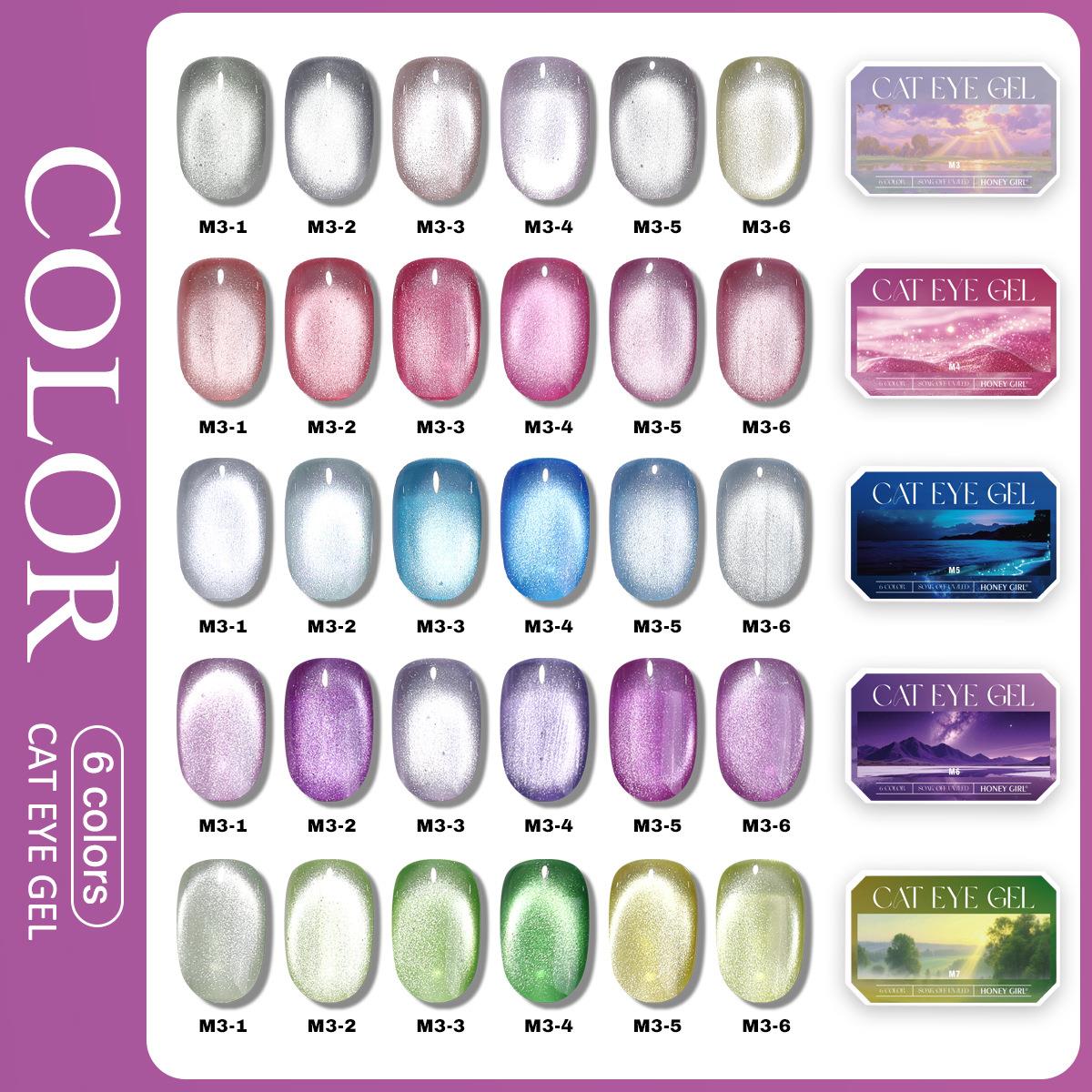 6 Grid Solid Cat Eye Gel Polis - Nail Art Full Color recensie en prijs