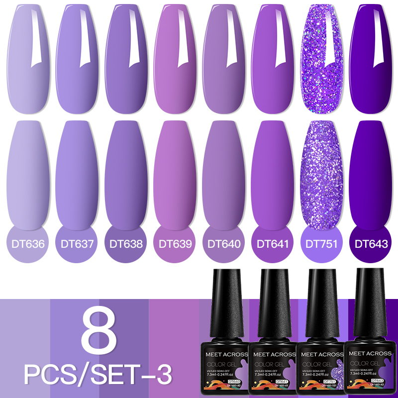 MEET ACROSS 8 stks/set Fluores - Nail Art Full Color recensie en prijs