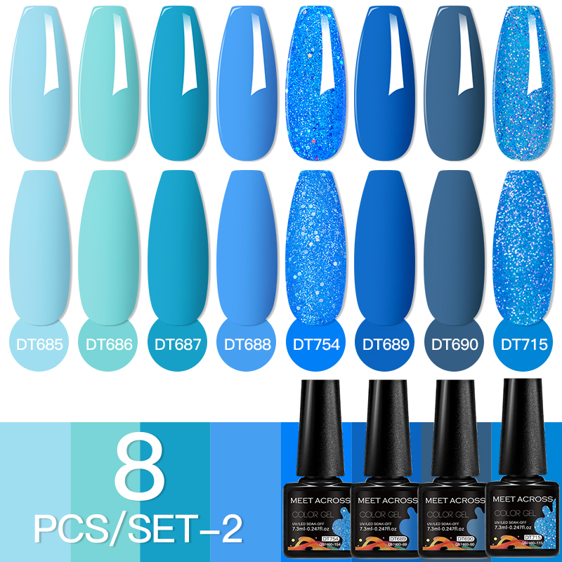 MEET ACROSS 8 stks/set Fluores - Nail Art Full Color recensie en prijs