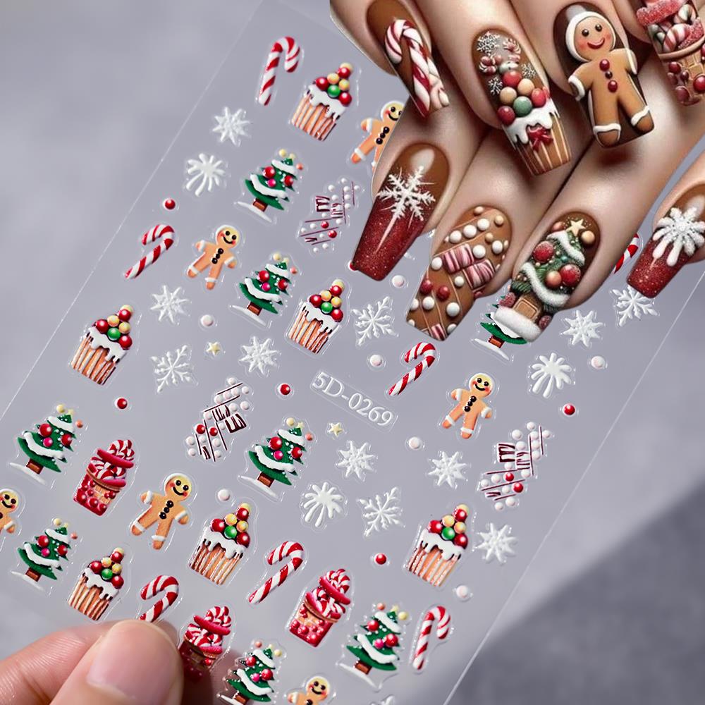 1pc Kerst 5D Gingerbread Man C - Nail Art For Men recensie en prijs