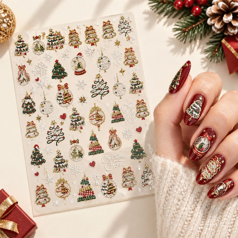 1 Stuk Nieuwe Aanwinst 5D Goud - Nail Art Xmas Tree recensie en prijs