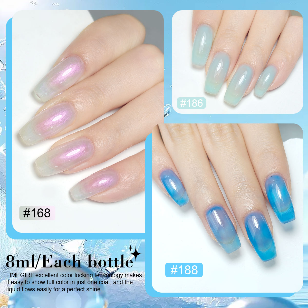 LIMEGIRL 6 stks/set Gel Nagell - Nail Art Full Color recensie en prijs