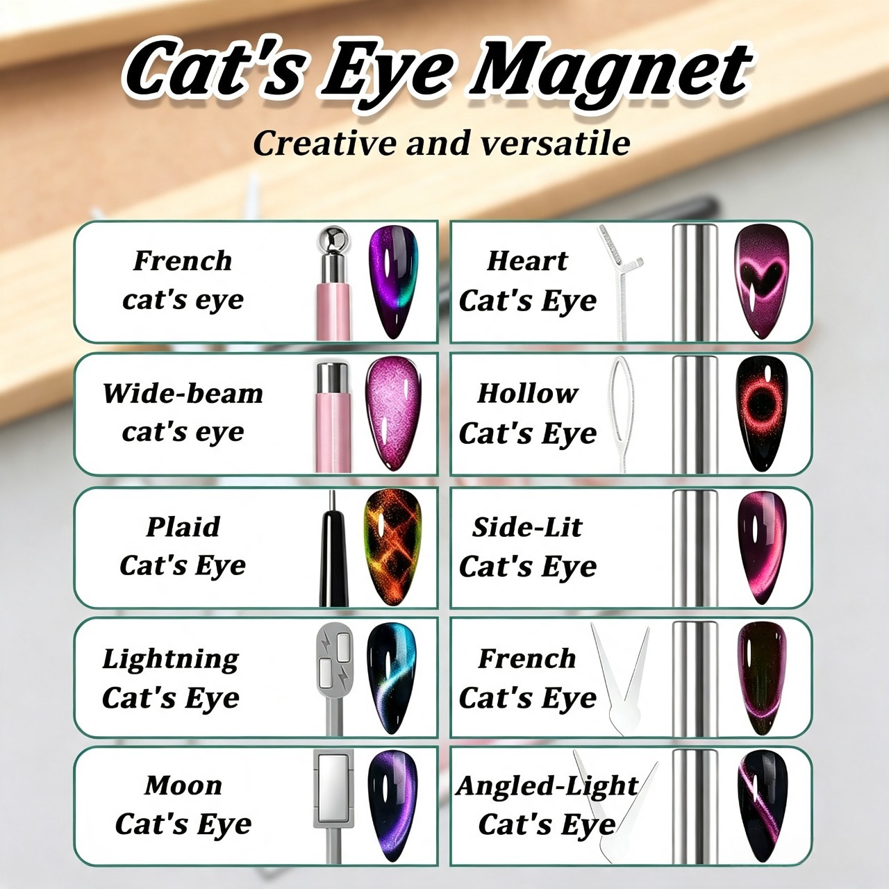 7-delige Cat Eye Nagelmagneets - Nail Art Full Color recensie en prijs