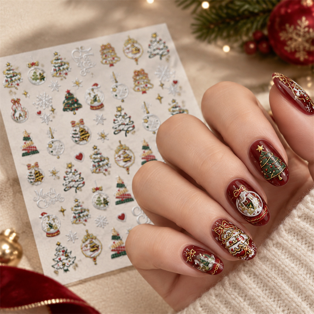 1Pc 5D Kerst Nail Art Stickers - Nail Art Xmas Tree recensie en prijs