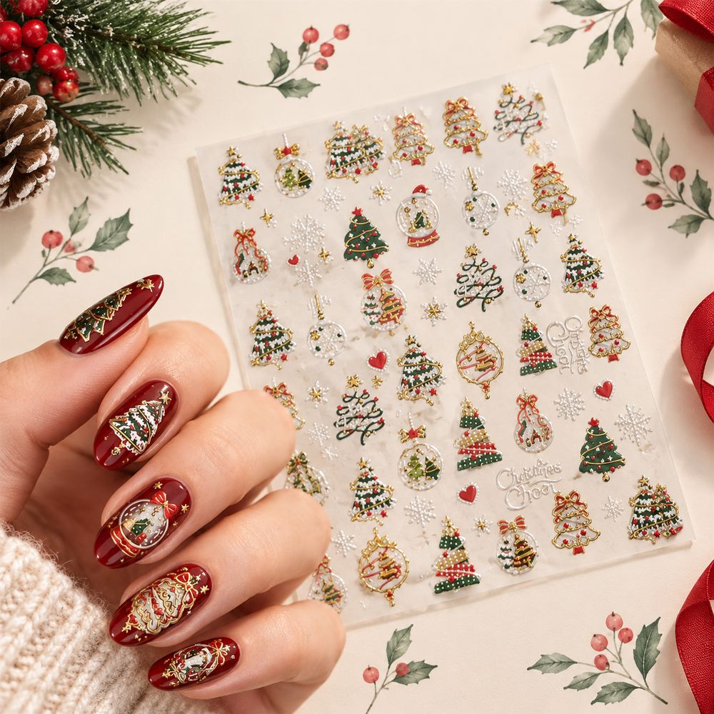 1Pc 5D Kerst Nail Art Stickers - Nail Art Xmas Tree recensie en prijs