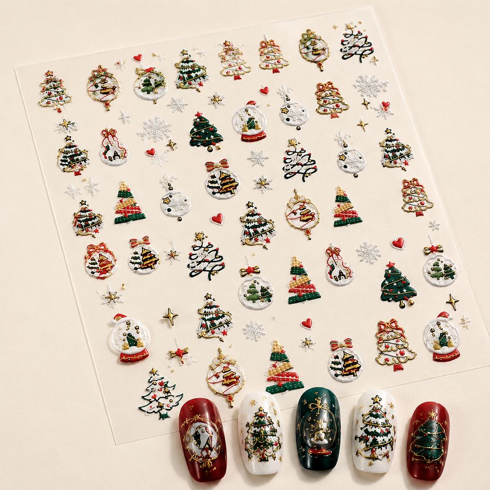 1Pc 5D Kerst Nail Art Stickers - Nail Art Xmas Tree recensie en prijs