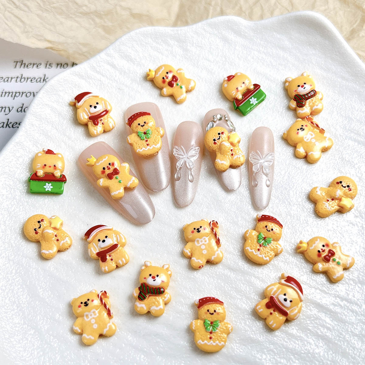 20PCS Kawaii Kerst Gingerbread - Nail Art For Men recensie en prijs