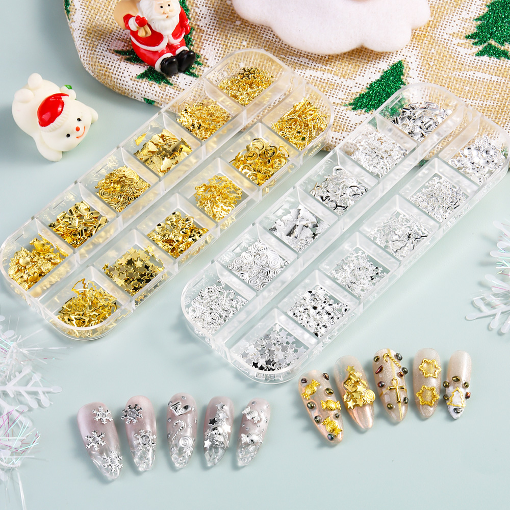 3D Goud Zilver Sneeuwvlok Kers - Nail Art Xmas Tree recensie en prijs