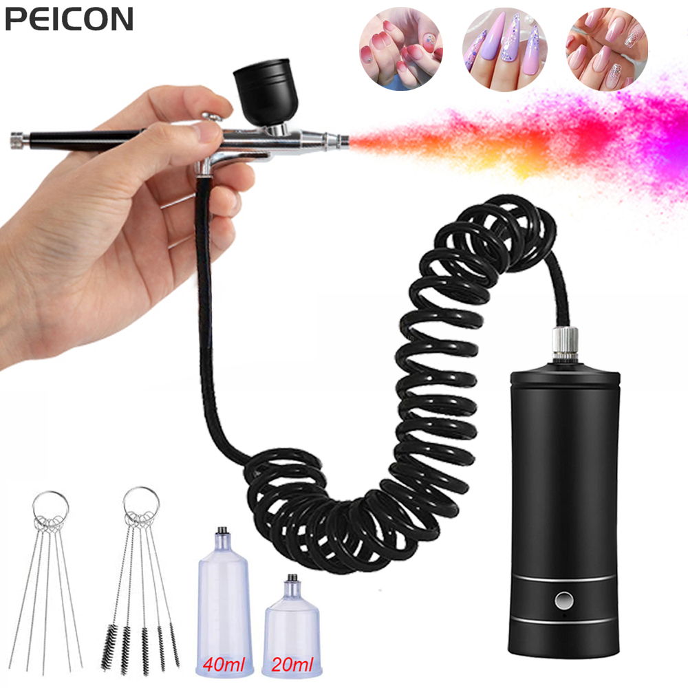 Airbrush-spijker met compresso - Nail Art Sch recensie en prijs